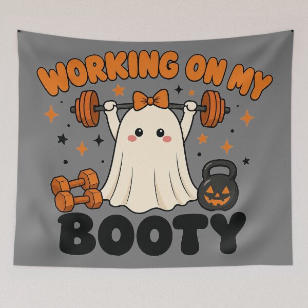 Item preview, Working On My Booty Ghost Fitness Design designed and sold by MOCH- ART.