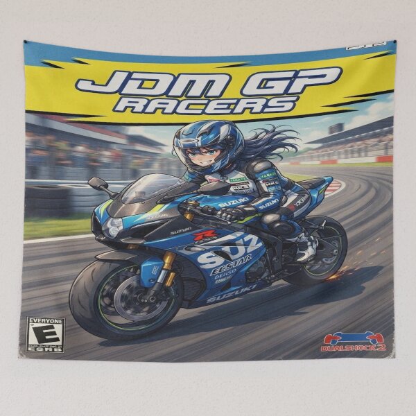Item preview, JDM GP Racers - Vintage Arcade Motorcycle Anime Art designed and sold by JMAVILA ART.