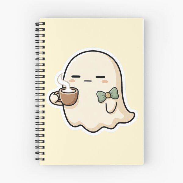 Item preview, Sleepy Coffee Ghost Halloween Gift for Nurses & Night Shift Workers, Cute Unbothered Kawaii Ghost with Mint Bow designed and sold by Covent Vaughn.