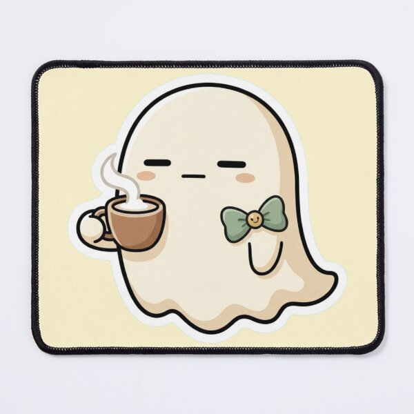 Item preview, Sleepy Coffee Ghost Halloween Gift for Nurses & Night Shift Workers, Cute Unbothered Kawaii Ghost with Mint Bow designed and sold by Covent Vaughn.
