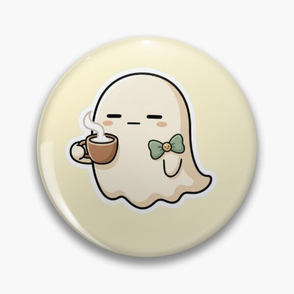 Item preview, Sleepy Coffee Ghost Halloween Gift for Nurses & Night Shift Workers, Cute Unbothered Kawaii Ghost with Mint Bow designed and sold by Covent Vaughn.