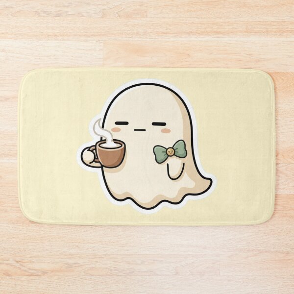 Item preview, Sleepy Coffee Ghost Halloween Gift for Nurses & Night Shift Workers, Cute Unbothered Kawaii Ghost with Mint Bow designed and sold by Covent Vaughn.