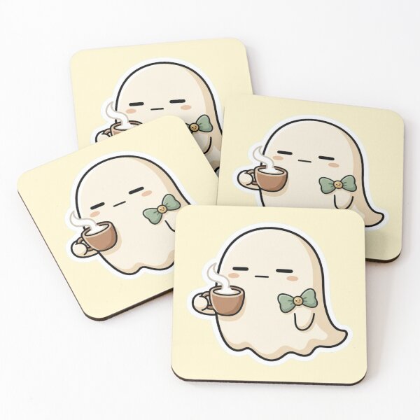 Item preview, Sleepy Coffee Ghost Halloween Gift for Nurses & Night Shift Workers, Cute Unbothered Kawaii Ghost with Mint Bow designed and sold by Covent Vaughn.