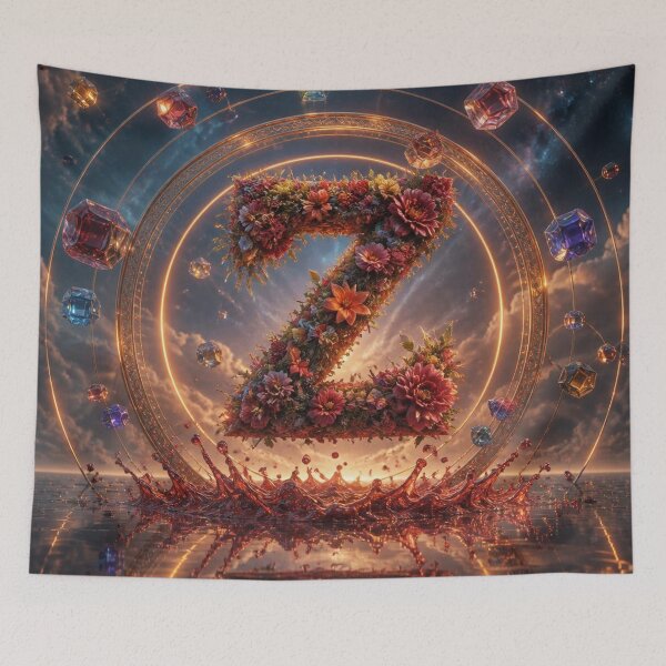 Item preview, Floral Letter Z Comforter & Shower Curtain. designed and sold by fbtrisha.