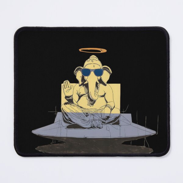 Item preview, Cool Elephant Sitting on UFO Yellow Blue Pastel Line Art Pop Art designed and sold by PANNARUK THAILAND.