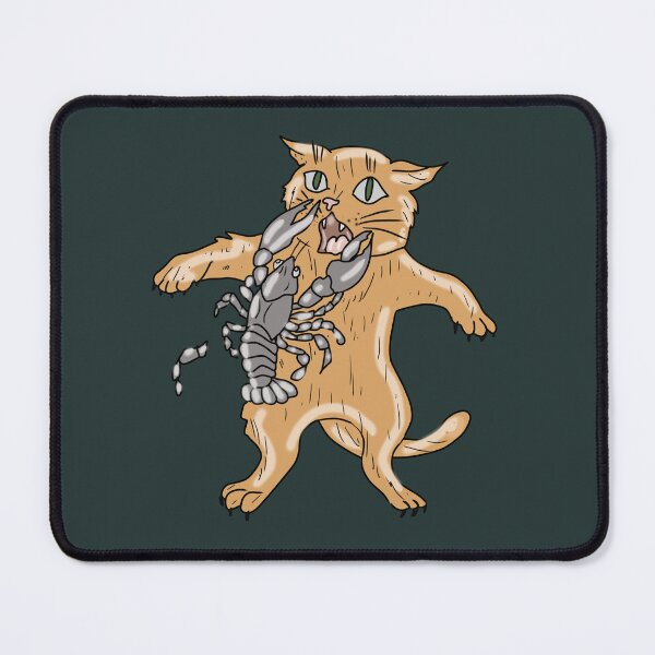 Item preview, Whimsical Cat Attacked by Crayfish Funny Animal Illustration designed and sold by LeshanArt.