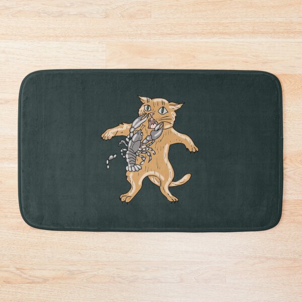 Item preview, Whimsical Cat Attacked by Crayfish Funny Animal Illustration  designed and sold by LeshanArt.