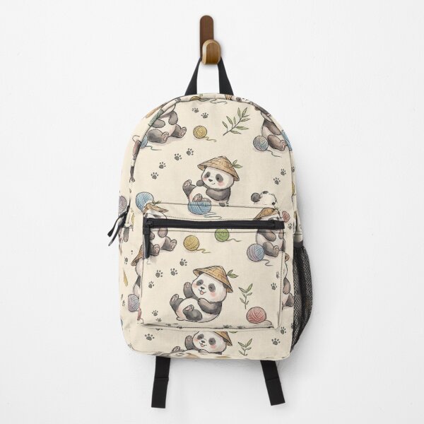 Item preview, Baby Pandas & Yarn Balls & Paw Prints Seamless Pattern designed and sold by StickVerse by Owais.