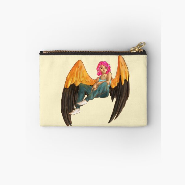Item preview, Girl with Black and Gold Wings & Pink Hair designed and sold by KariBordz.