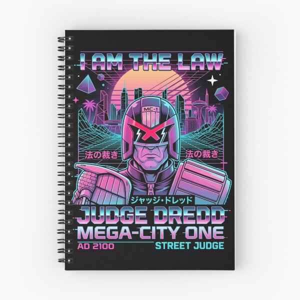 Item preview, Judge Dredd Mega-City One Vaporwave Synthwave Retro 80s Cyberpunk designed and sold by RatherCreative.