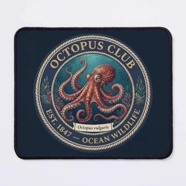Artikelvorschau, Vintage-Abzeichen des Octopus Clubs, Meeres- und Tierweltkunst entworfen und verkauft von CalmCapy Co.