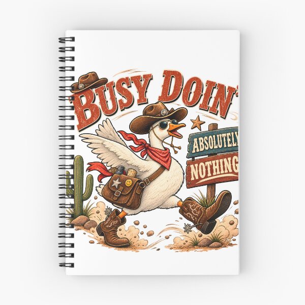 Item preview, Busy Doin' Absolutely Nothing – Funny Cowboy Goose designed and sold by LinaDesign Store.