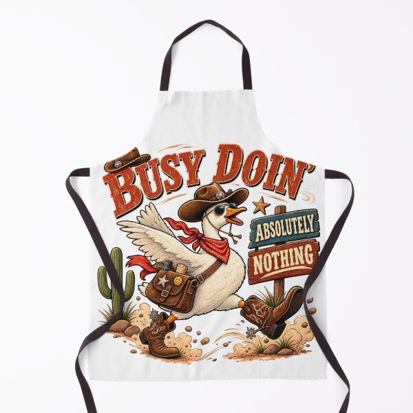 Item preview, Busy Doin' Absolutely Nothing – Funny Cowboy Goose designed and sold by LinaDesign Store.