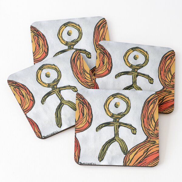 Item preview, Figura simbólica de palitos y formas naranjas designed and sold by Dwaalhaas.com.