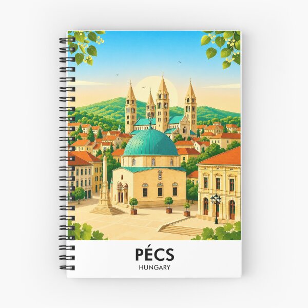 Aperçu de l'œuvre Imprimé de voyage rétro Pécs créée et vendue par HomeLivingCo.