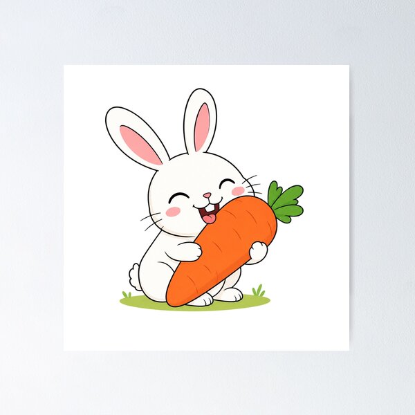 Item preview, Cute Bunny Eating a Carrot designed and sold by Medya-Tivation.
