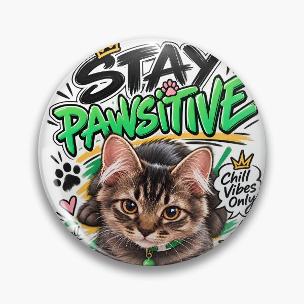 Item preview, Stay Pawsitive Cute Cat T Shirt Design designed and sold by StormVape.