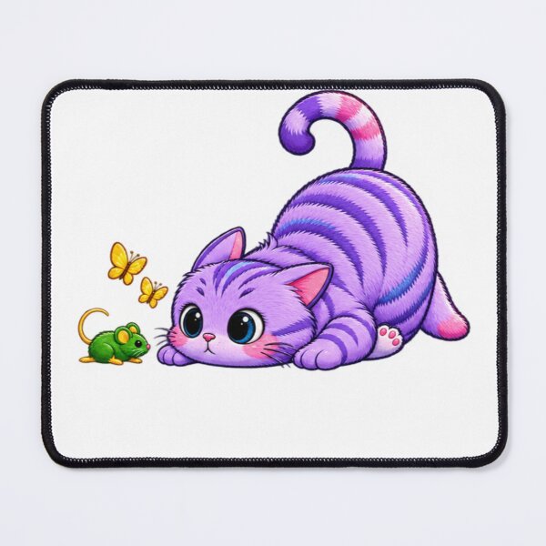 Item preview, Cute Purple Cat and Little Mouse – Kawaii Cartoon designed and sold by AMIR PRO .