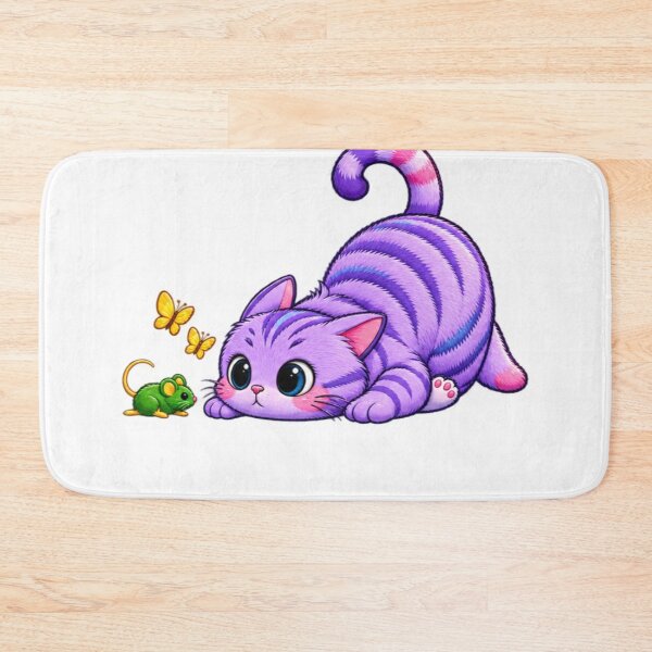 Item preview, Cute Purple Cat and Little Mouse – Kawaii Cartoon designed and sold by AMIR PRO .