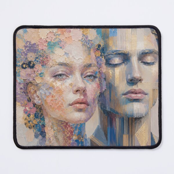Item preview, Colorful Abstract Couple Portrait Art designed and sold by dreamybyana.