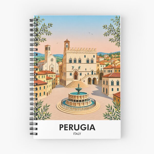 Item preview, Perugia Retro Travel Print designed and sold by HomeLivingCo.