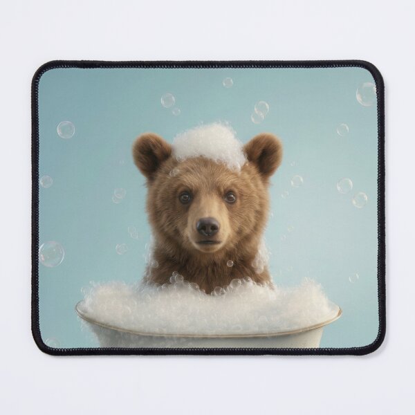 Item preview, Baby Brown Bear Bubble Bath Cute Nursery Bathroom Wall Art designed and sold by LazyOwlStore.