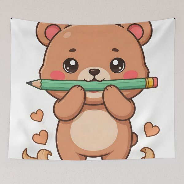 Item preview, Cute Kawaii Bear Pencil Sharpener School Sticker designed and sold by ChibiPCStudio.