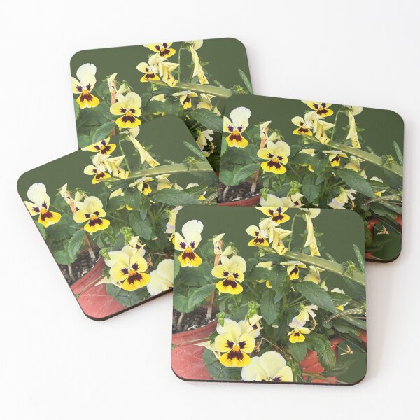 Item preview, Yellow and Purple Tricolor Pansy Blooms designed and sold by BalkanBloomArt.