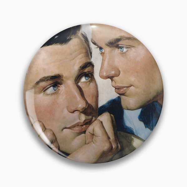 Item preview, Retro Handsome Romance - Vintage Gay Couple Art designed and sold by gayishdesign.