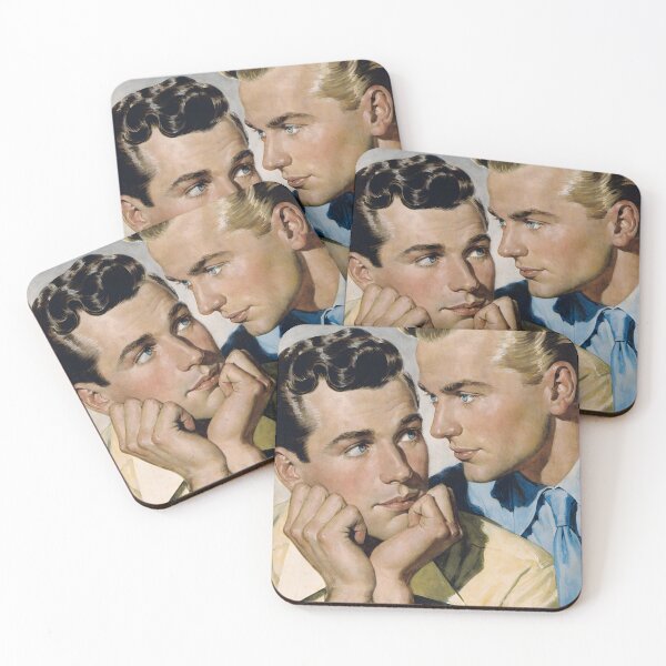 Item preview, Retro Handsome Romance - Vintage Gay Couple Art designed and sold by gayishdesign.
