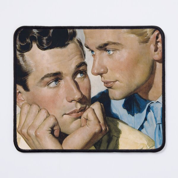 Item preview, Retro Handsome Romance - Vintage Gay Couple Art designed and sold by gayishdesign.