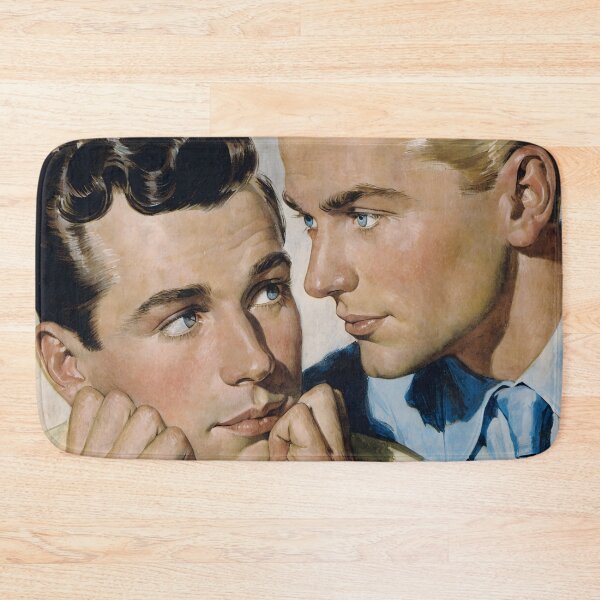 Item preview, Retro Handsome Romance - Vintage Gay Couple Art designed and sold by gayishdesign.