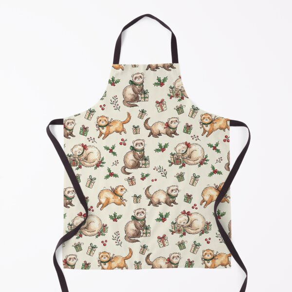 Item preview, Cute Ferrets & Gifts & Holly Seamless Pattern designed and sold by StickVerse by Owais.