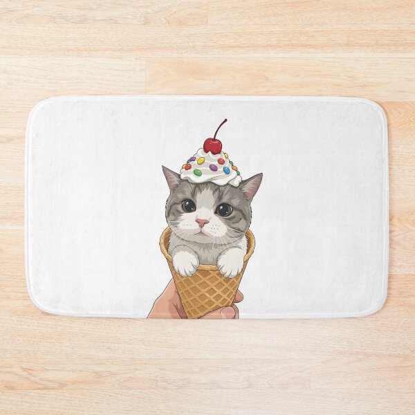 Item preview, Cute Cat Ice Cream Cone Sweet Dessert Kitty illustration art designed and sold by sabartgunpla.