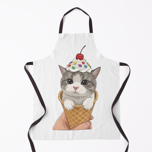 Item preview, Cute Cat Ice Cream Cone Sweet Dessert Kitty illustration art designed and sold by sabartgunpla.