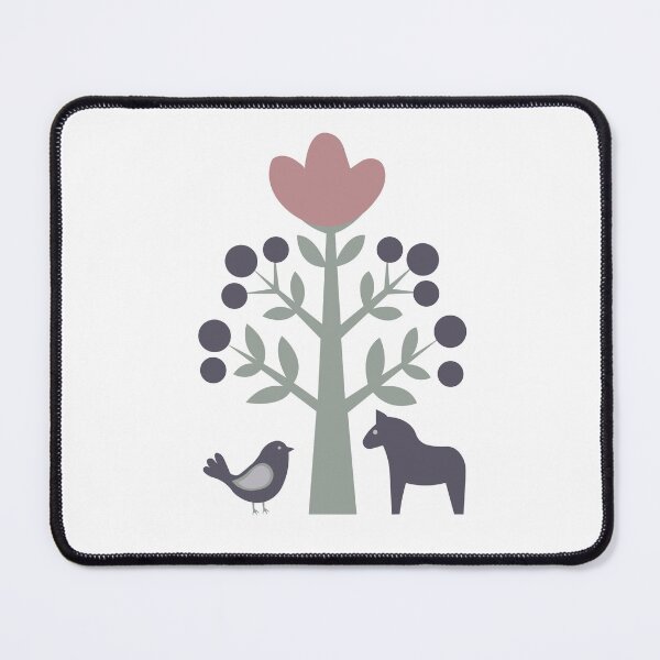 Item preview, Scandinavian Folk Art Tree with Horse and Bird Vector Sticker designed and sold by ElenMart.