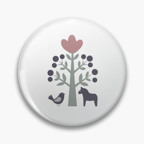 Item preview, Scandinavian Folk Art Tree with Horse and Bird Vector Sticker designed and sold by ElenMart.