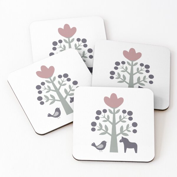 Item preview, Scandinavian Folk Art Tree with Horse and Bird Vector Sticker designed and sold by ElenMart.