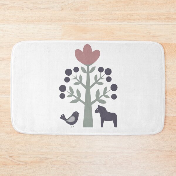 Item preview, Scandinavian Folk Art Tree with Horse and Bird Vector Sticker designed and sold by ElenMart.