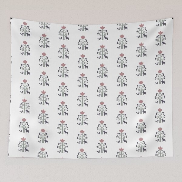 Item preview, Scandinavian Folk Art Tree with Horse and Bird Vector Sticker designed and sold by ElenMart.