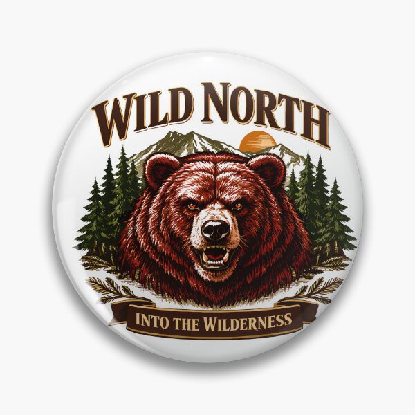 Item preview, Wild North Into The Wilderness Bear Vector T-Shirt Design - Mountain Forest Graphic designed and sold by Rabu10.