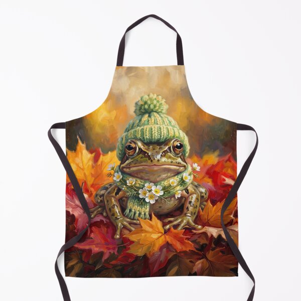 Item preview, Cute Cottagecore Autumn Frog in Knitted Beanie Hat Illustration designed and sold by Englandbear.