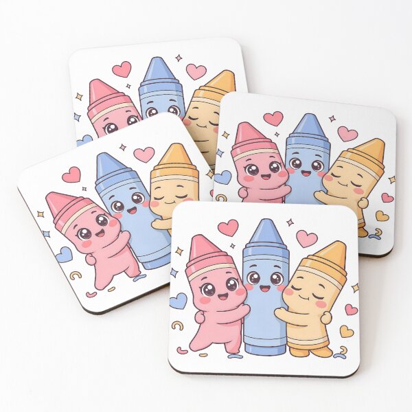Item preview, Cute Kawaii Colorful Crayon Friends School Sticker designed and sold by ChibiPCStudio.