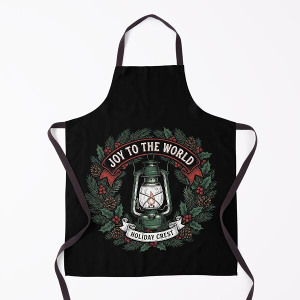 Item preview, Joy To The World Vintage Oil Lantern Christmas Wreath Holiday Crest designed and sold by TeNovaStudio ⭐⭐⭐⭐⭐.