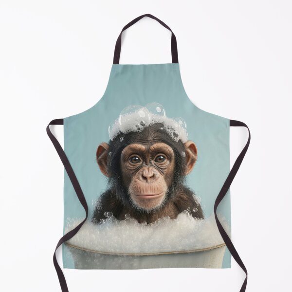 Item preview, Baby Chimpanzee Bubble Bath Cute Nursery Bathroom Wall Art designed and sold by LazyOwlStore.