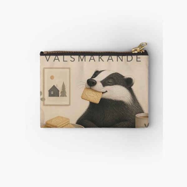Item preview, Hygge Badger & Custard Cream "DELICIOUS" designed and sold by NickWhittleArt.