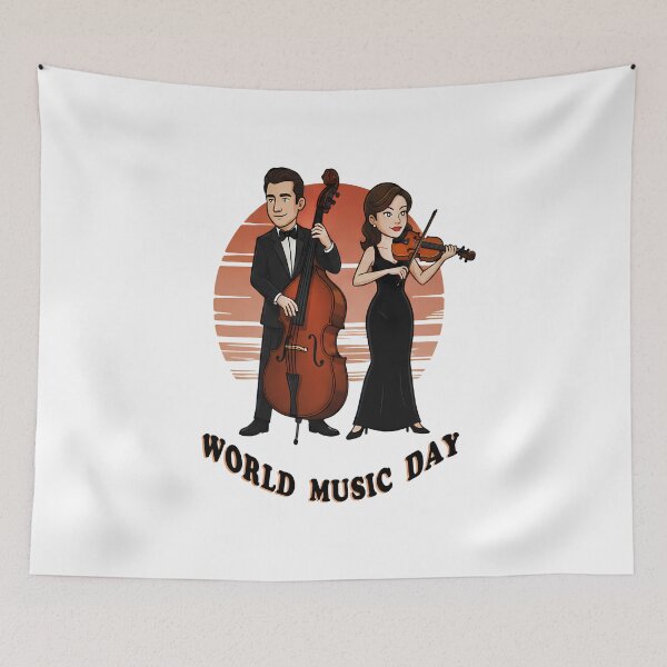 Item preview, Elegant Classical Duo - World Music Day designed and sold by Art-Arcade6.