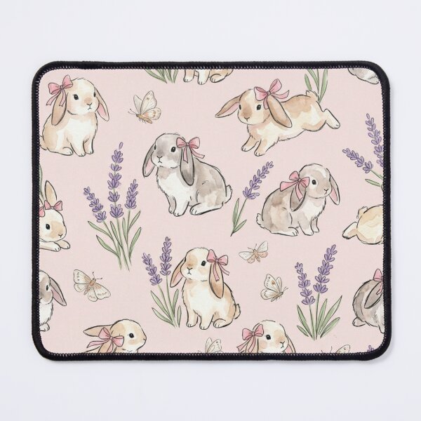 Item preview, Floppy Bunnies & Lavender & Moths Seamless Pattern designed and sold by StickVerse by Owais.