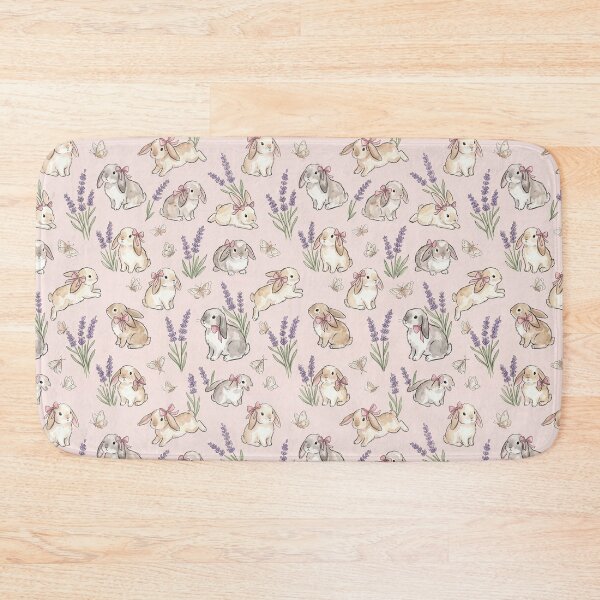 Item preview, Floppy Bunnies & Lavender & Moths Seamless Pattern designed and sold by StickVerse by Owais.