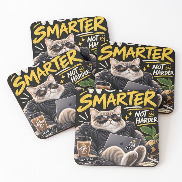 Item preview, Work Smarter Not Harder Cat designed and sold by MoodPopLab.
